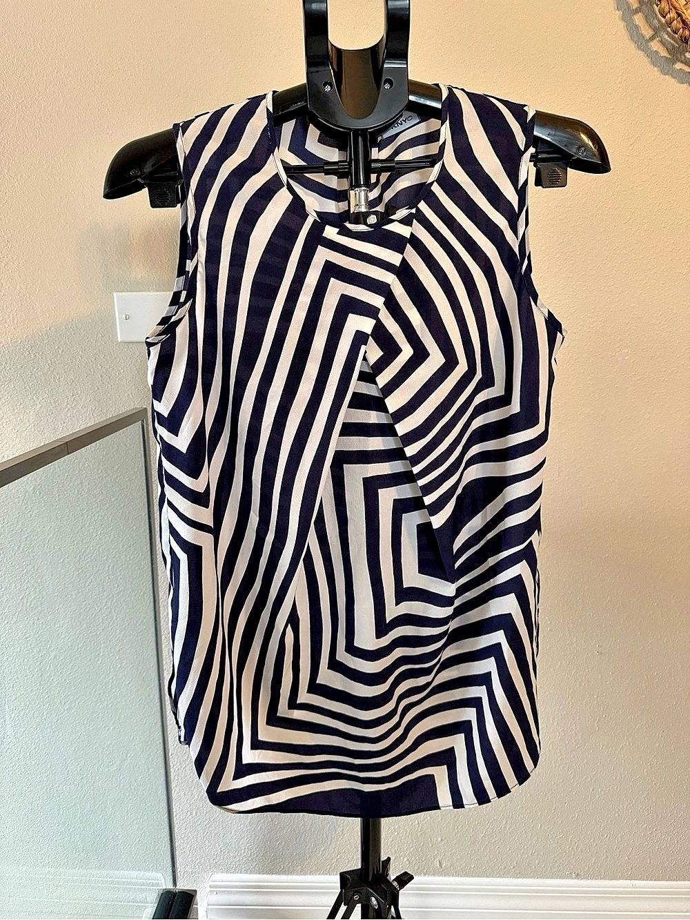 DKNYC Geometric Sleeveless Top